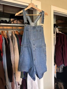 Neuflora "shortalls" Denim Short Overalls - Blue Women’s Shorts